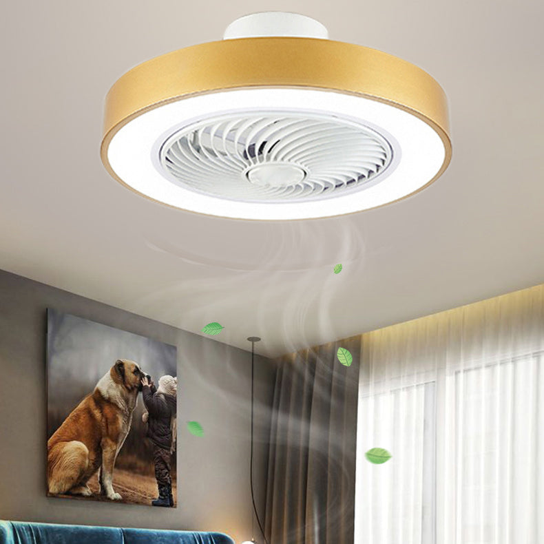 Acrylkreis -LED -Deckenventilatoren im modernen Eisenmakaron Deckenventilator Licht für Innenräume