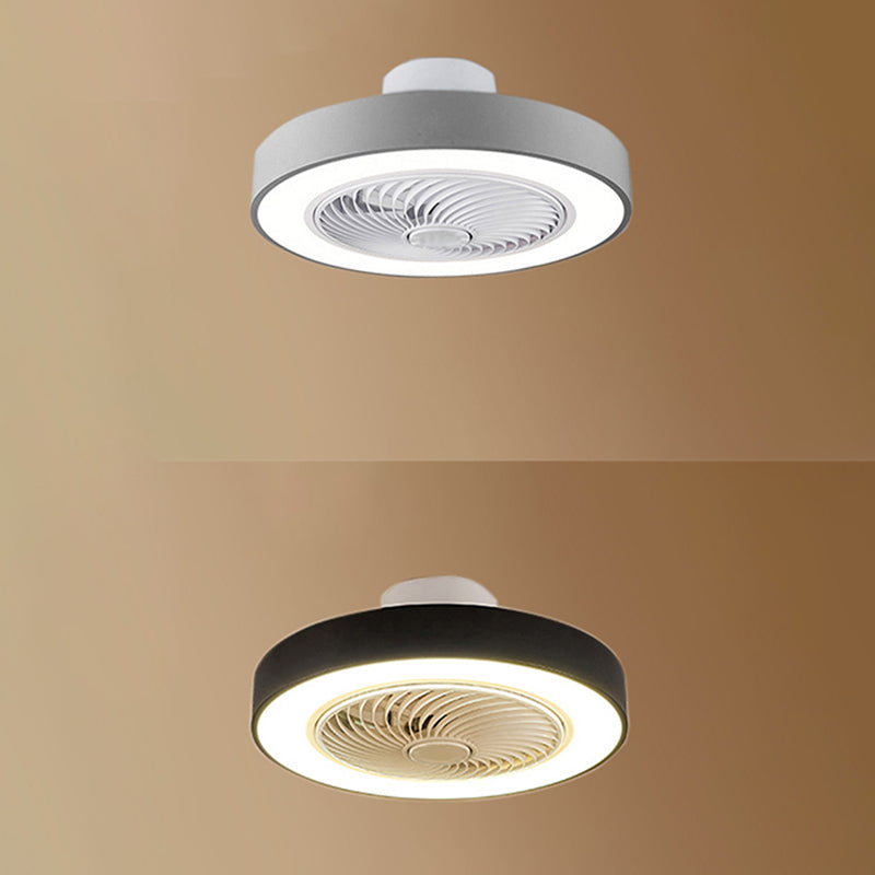 Acrylkreis -LED -Deckenventilatoren im modernen Eisenmakaron Deckenventilator Licht für Innenräume