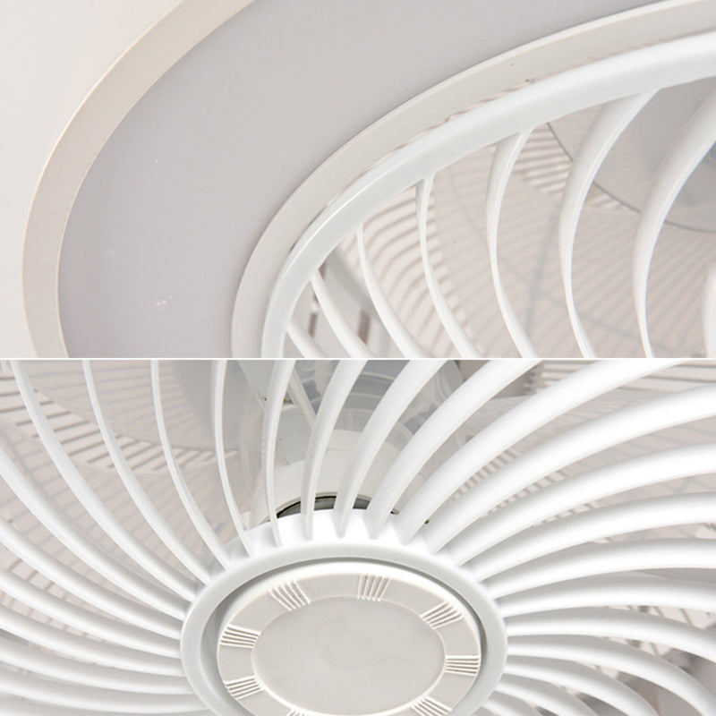 Acrylkreis -LED -Deckenventilatoren im modernen Eisenmakaron Deckenventilator Licht für Innenräume