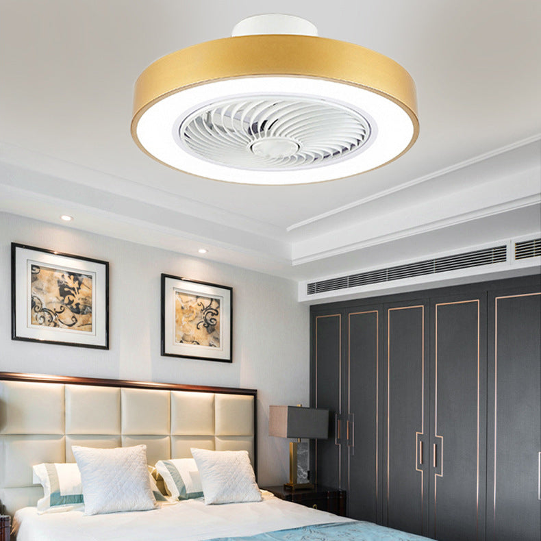 Acrylkreis -LED -Deckenventilatoren im modernen Eisenmakaron Deckenventilator Licht für Innenräume