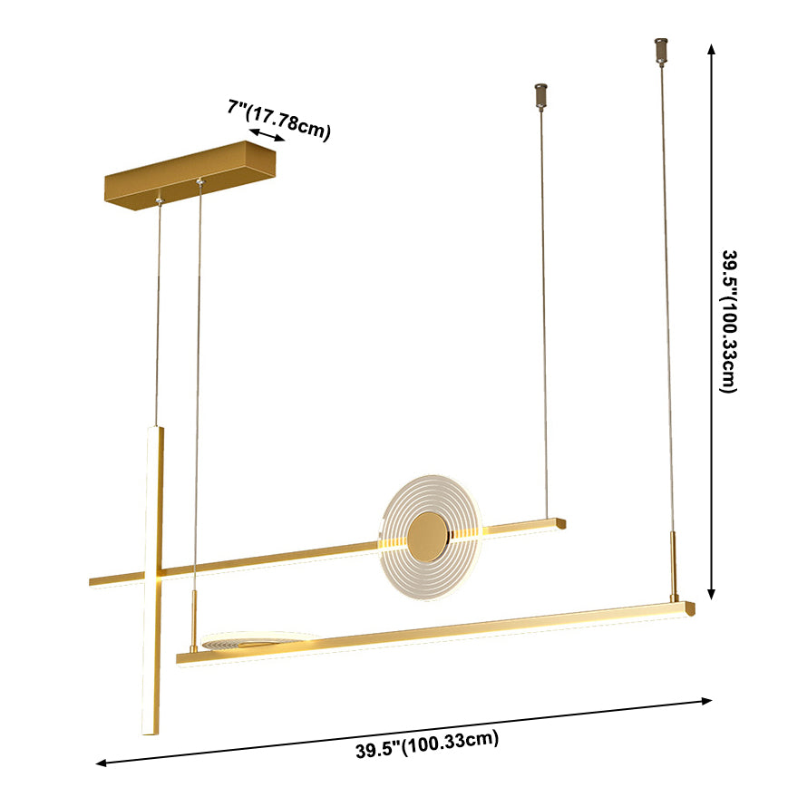 Modern Lighting Chandelier Linear Island Lighting Metal 5 Light Island Pendant Lights