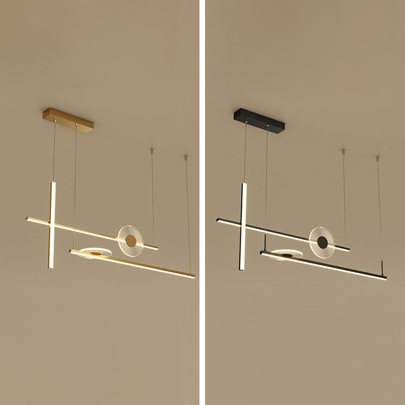 Modern Lighting Chandelier Linear Island Lighting Metal 5 Light Island Pendant Lights