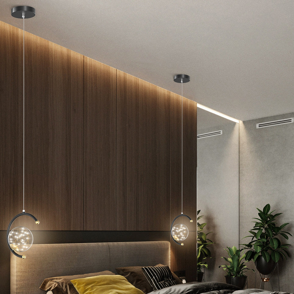 Moderne Glasleitungshänge Deckenleuchte 1-Licht-globale Deckenheize Anhänger Licht