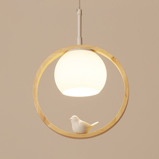 Holz nordisch moderne hängende Anhänger Licht 1-Licht-Tropfen Anhänger für Balkon