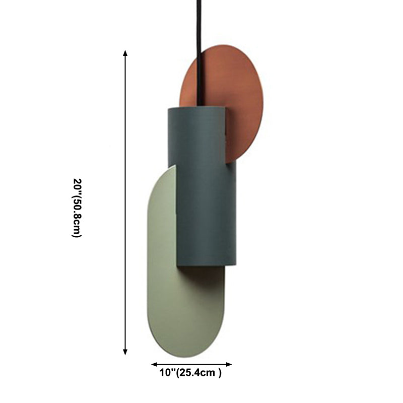 Pendentif suspendu moderne Geométric Lights Metal 1 Pendant léger en plusieurs couleurs