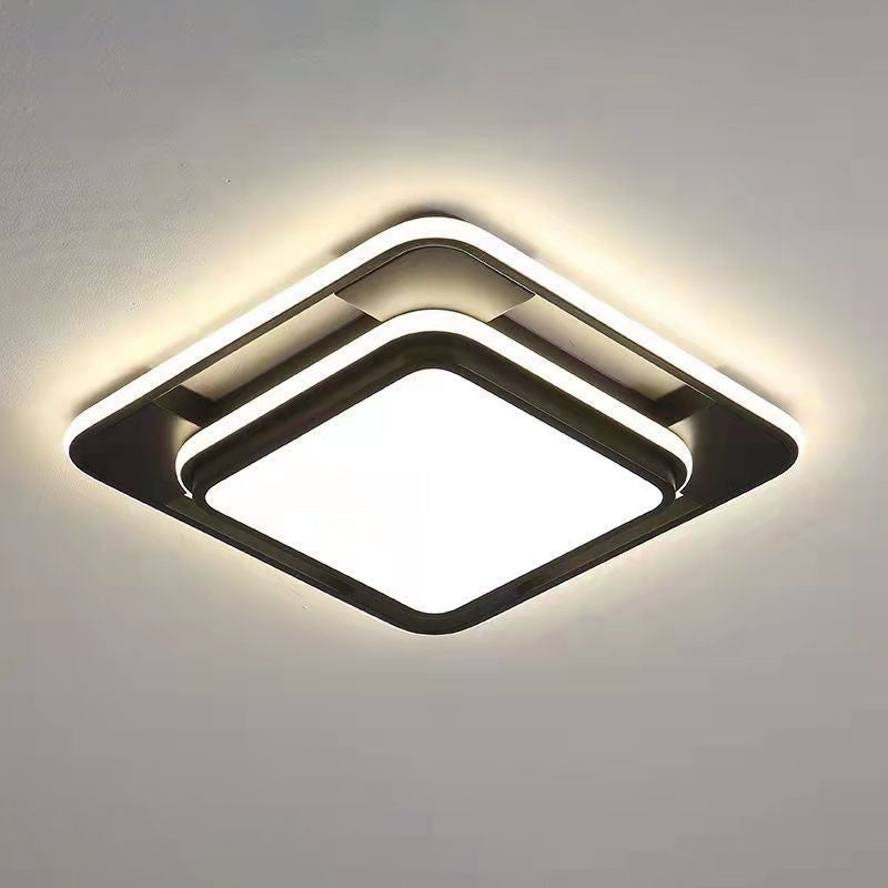 Plafonniers encastrés de style moderne noirs, luminaire encastré géométrique en acrylique à 1 lumière