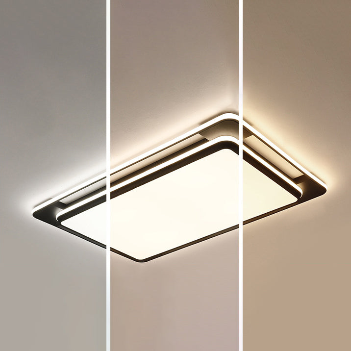 Black Modern Style Flush Ceiling Lights 1-Light Geometric Acrylic Flush Mount Fixture