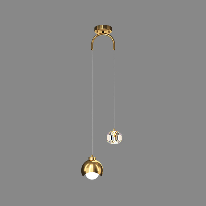 Contemporary Hanging Ceiling Light Crystal 2-Light Ceiling Pendant Light