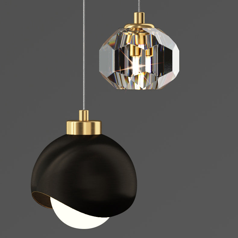 Contemporary Hanging Ceiling Light Crystal 2-Light Ceiling Pendant Light