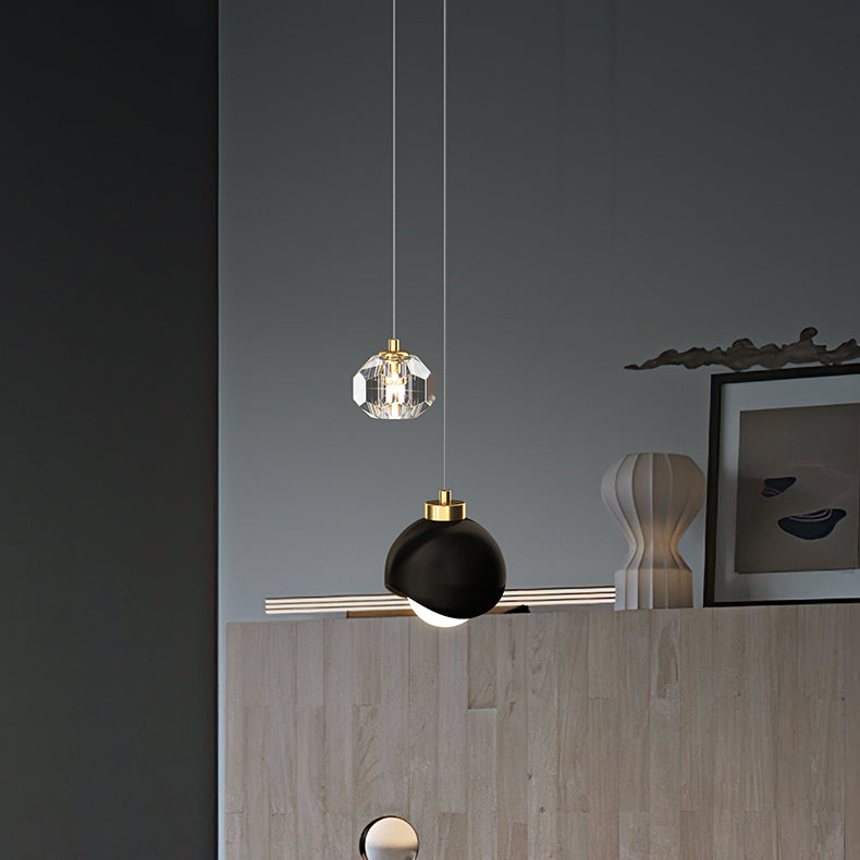 Contemporary Hanging Ceiling Light Crystal 2-Light Ceiling Pendant Light