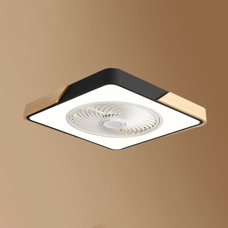 Moderne nordische LED -Makkaron -Flush -Mount -Schmiedeeisenkreisendeckenventilatoren mit Acrylschatten