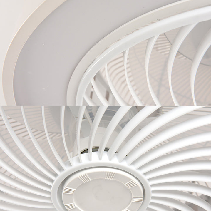 Moderne nordische LED -Makkaron -Flush -Mount -Schmiedeeisenkreisendeckenventilatoren mit Acrylschatten