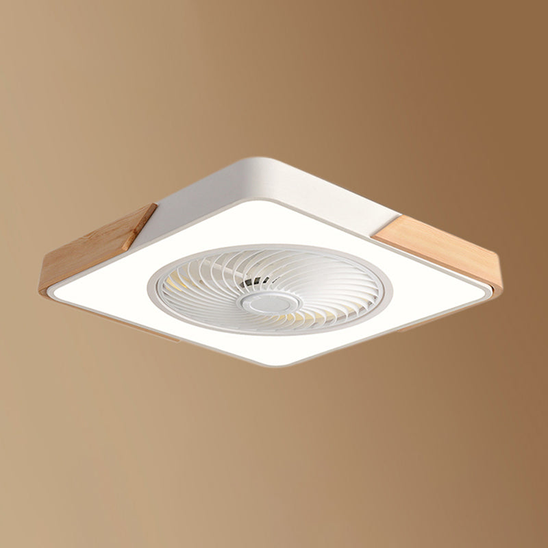 Moderne nordische LED -Makkaron -Flush -Mount -Schmiedeeisenkreisendeckenventilatoren mit Acrylschatten