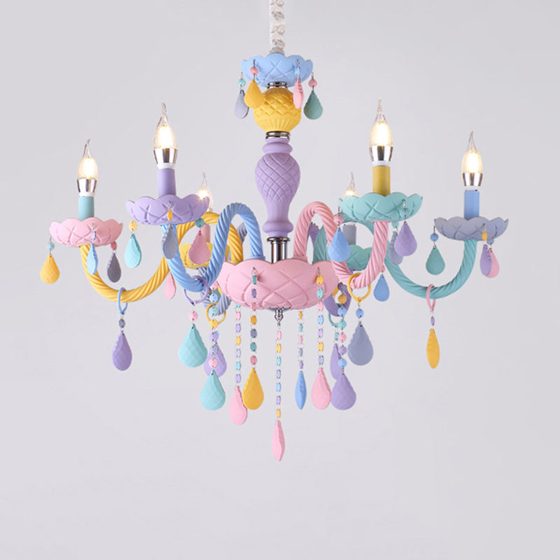 Bunte Metall Kronleuchter anheizt helle gebogene Arme moderne Stil Multi -Lichter -Federung Licht