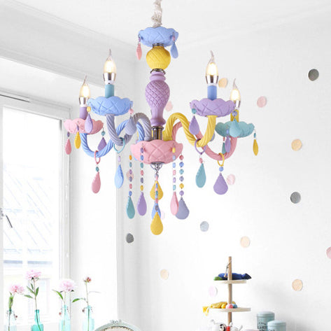 Bunte Metall Kronleuchter anheizt helle gebogene Arme moderne Stil Multi -Lichter -Federung Licht