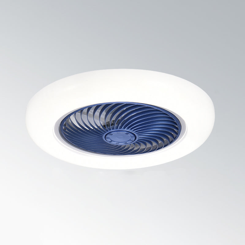 Acryl weiße LED -Deckenventilatoren im modernen prägnanten Stil Eisen kreisförmiger Flush -Mount für Schlafzimmer