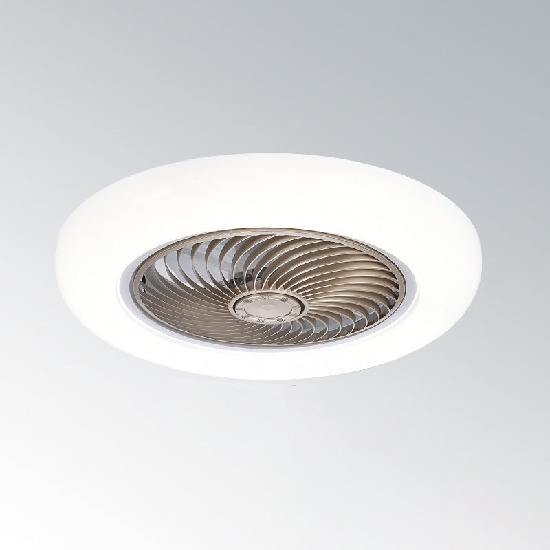 Acryl weiße LED -Deckenventilatoren im modernen prägnanten Stil Eisen kreisförmiger Flush -Mount für Schlafzimmer