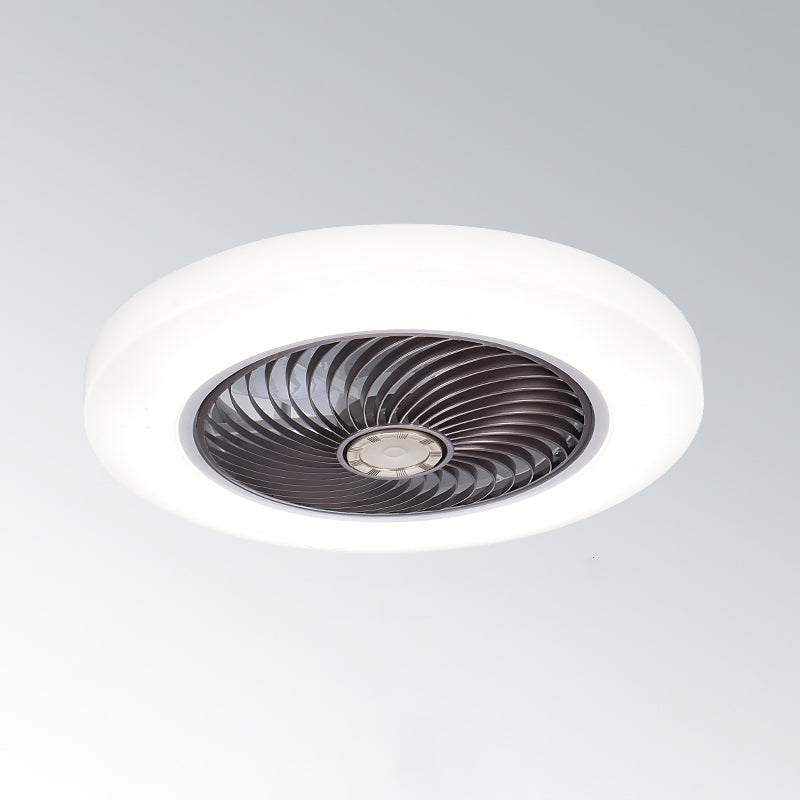 Acryl weiße LED -Deckenventilatoren im modernen prägnanten Stil Eisen kreisförmiger Flush -Mount für Schlafzimmer