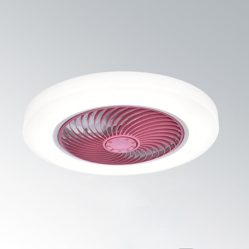 Acryl weiße LED -Deckenventilatoren im modernen prägnanten Stil Eisen kreisförmiger Flush -Mount für Schlafzimmer