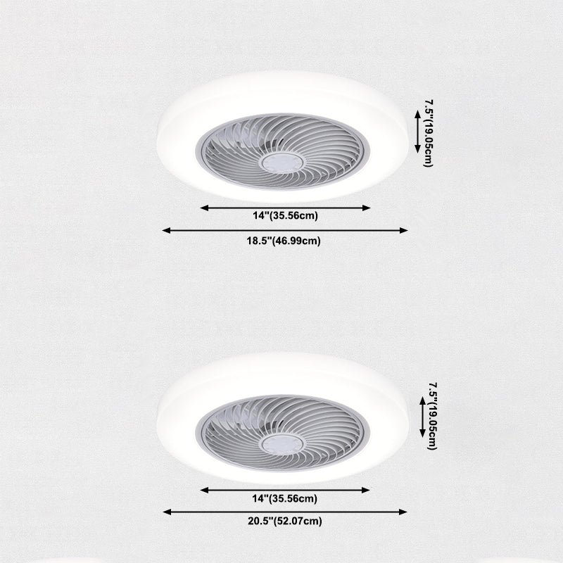 Acryl weiße LED -Deckenventilatoren im modernen prägnanten Stil Eisen kreisförmiger Flush -Mount für Schlafzimmer