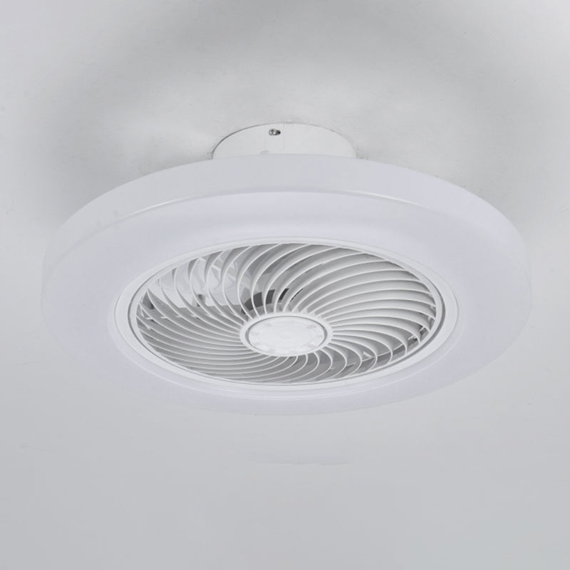 Acryl weiße LED -Deckenventilatoren im modernen prägnanten Stil Eisen kreisförmiger Flush -Mount für Schlafzimmer
