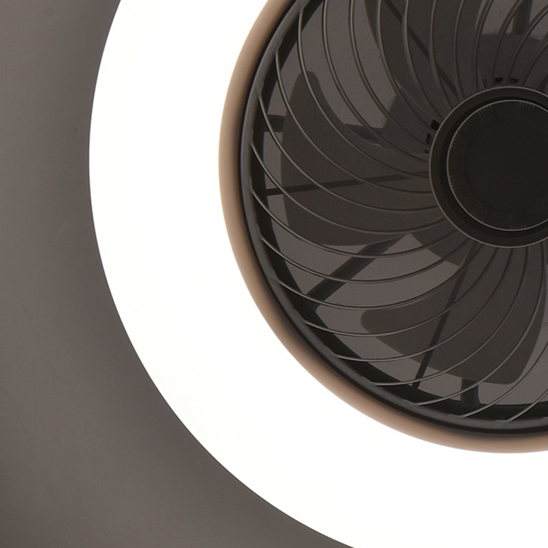 Acryl weiße LED -Deckenventilatoren im modernen prägnanten Stil Eisen kreisförmiger Flush -Mount für Schlafzimmer