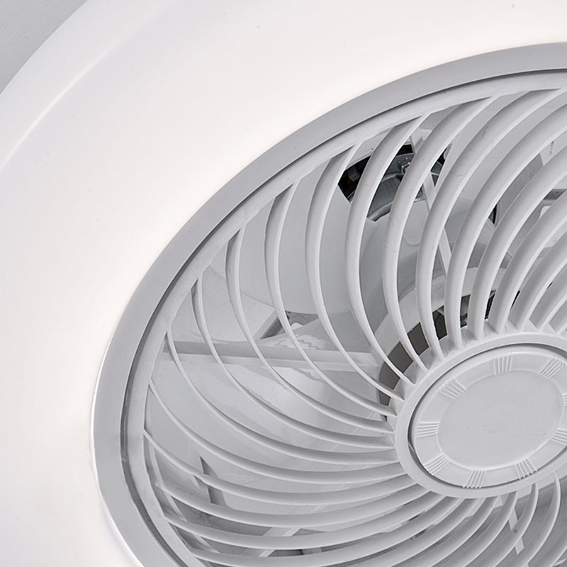 Acryl weiße LED -Deckenventilatoren im modernen prägnanten Stil Eisen kreisförmiger Flush -Mount für Schlafzimmer