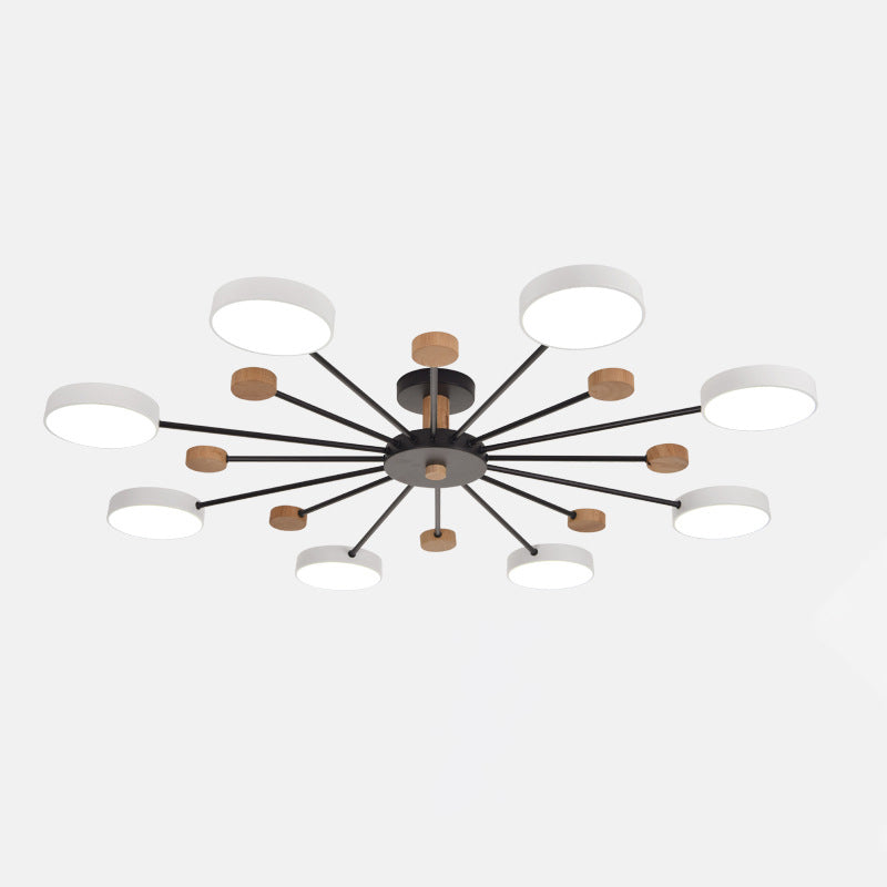 Multi Lights Metal Hanging Ceiling Light Cylindrical Modern Style Chandelier Lamp