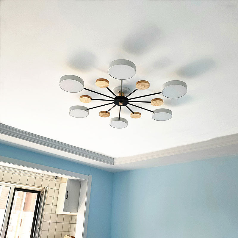 Luce a soffitto a sospensione di metallo multi -lampada cilindrica moderna lampada in stile moderno