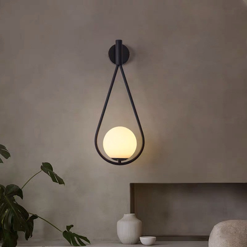 Lampada da parete a parete creativa moderna Lampada bassata a parete da interno con tonalità di vetro