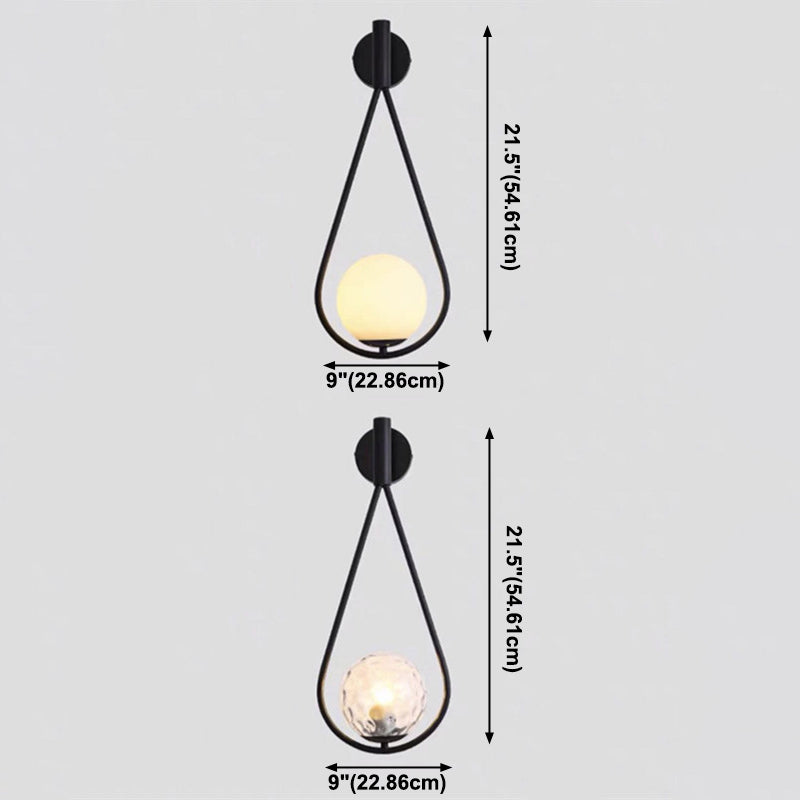 Lampada da parete a parete creativa moderna Lampada bassata a parete da interno con tonalità di vetro