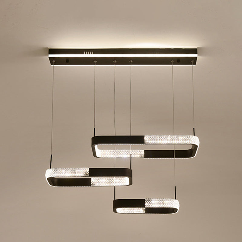 Acrilico 3 luci di illuminazione a sospensione Fissature moderne Luci geometriche lampadari geometrici