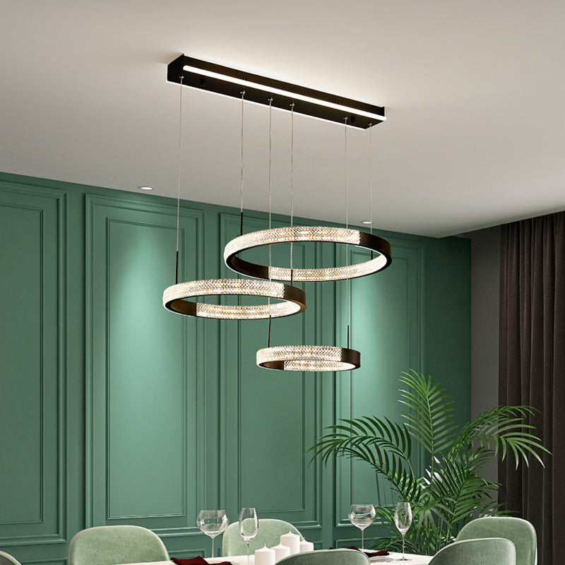 Acrylic 3-Lights Pendant Lighting Fixtures Modern Style Geometric Chandelier Lights