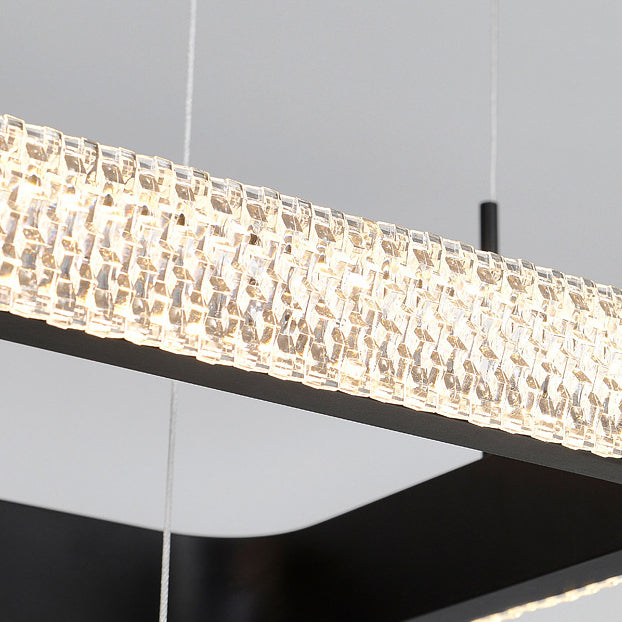 Acrylic 3-Lights Pendant Lighting Fixtures Modern Style Geometric Chandelier Lights