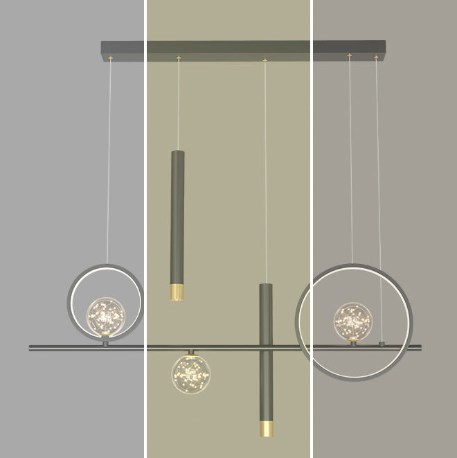 Lampade a sospensione geometrica Modern Kitchen Island Lighting Metal lampadario