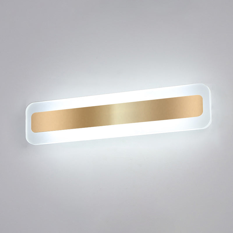 Modern Simple Simple Style a 1 luce Lineare Muro Specchio Specchio Accensione della parete in oro