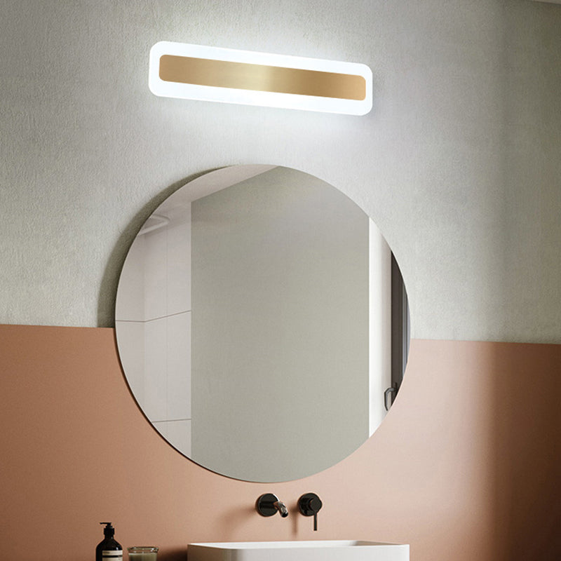 Moderne eenvoudige stijl 1-licht lineaire schaduw Wand SCONCE MIROR WALLverlichting in goud