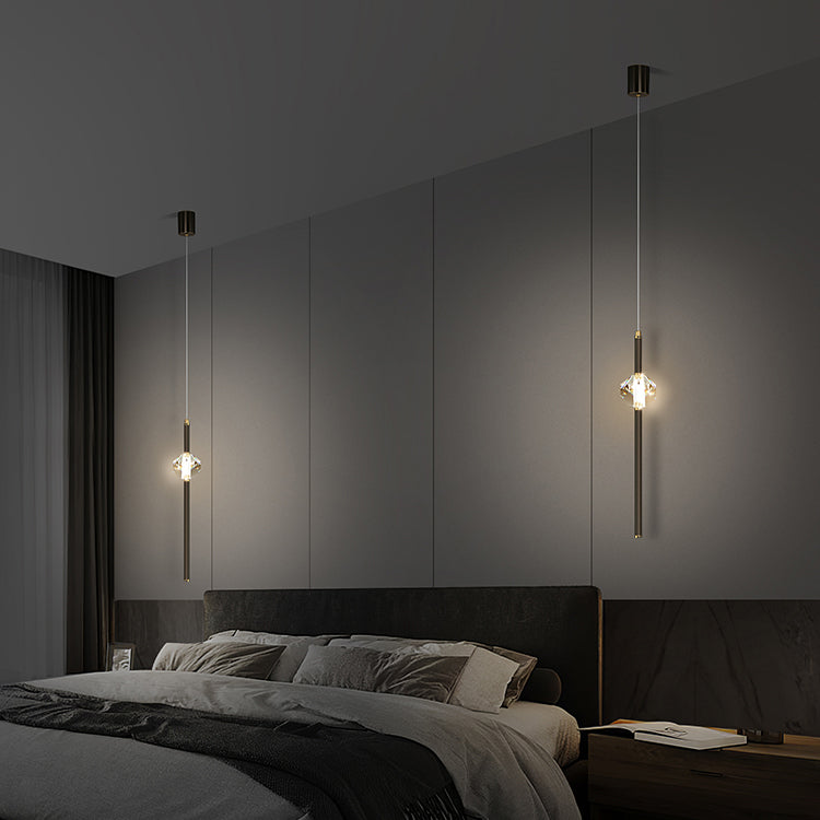 Lampade a sospensione in cristallo chiaro Modern Style Tubo Cluster Luce a sospensione