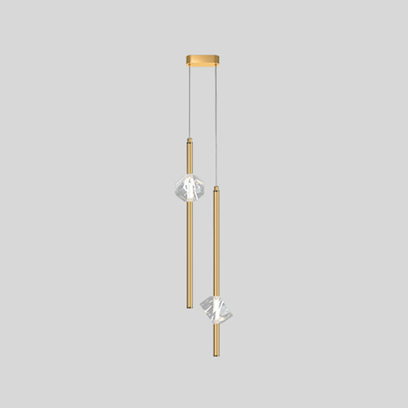 Lampade a sospensione in cristallo chiaro Modern Style Tubo Cluster Luce a sospensione