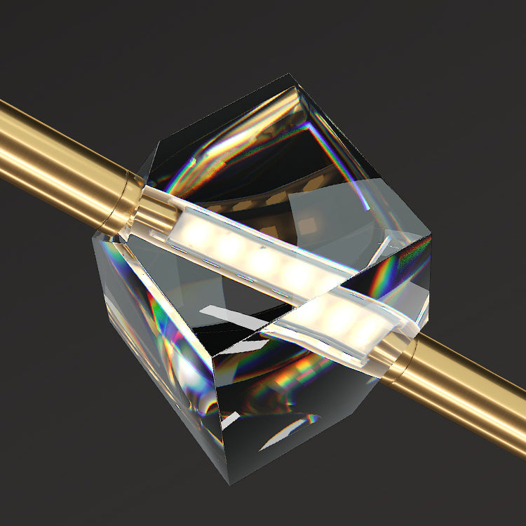 Lampade a sospensione in cristallo chiaro Modern Style Tubo Cluster Luce a sospensione