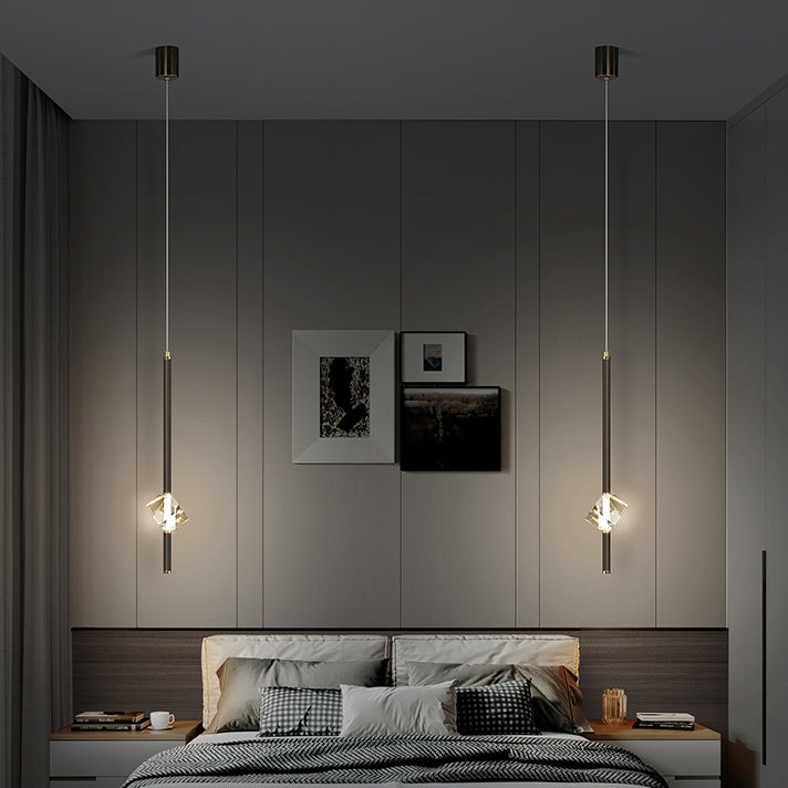 Lampade a sospensione in cristallo chiaro Modern Style Tubo Cluster Luce a sospensione