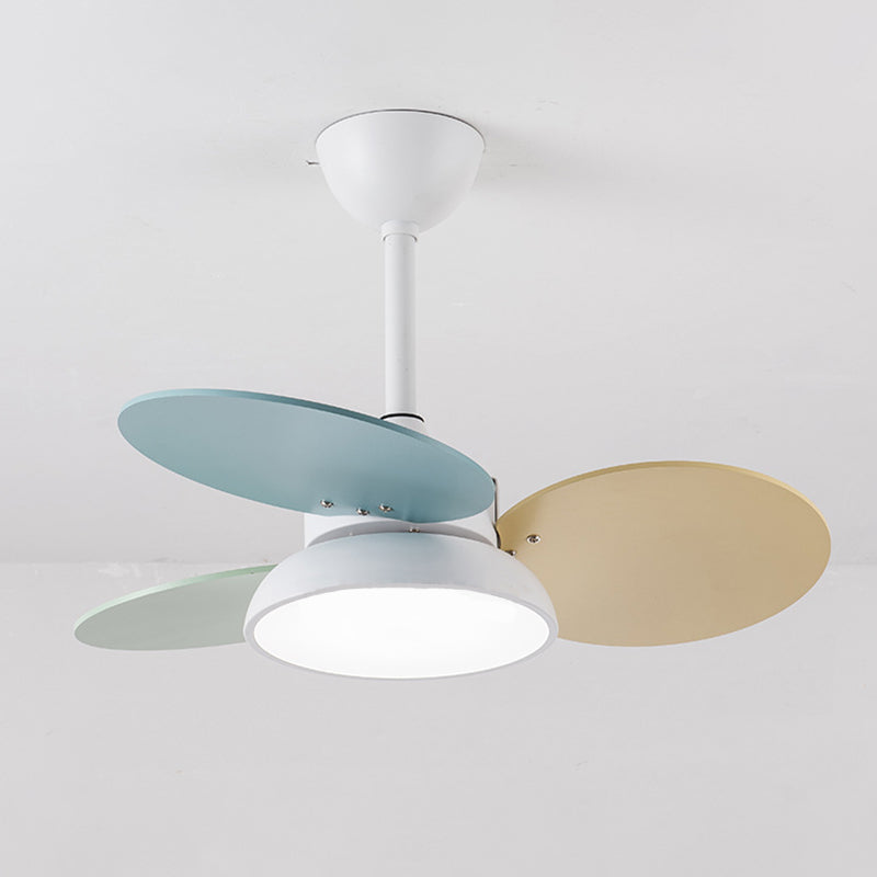 Kids Creative LED Pendant Light Wrought Iron Indoor Fan Chandelier with Acrylic Shade