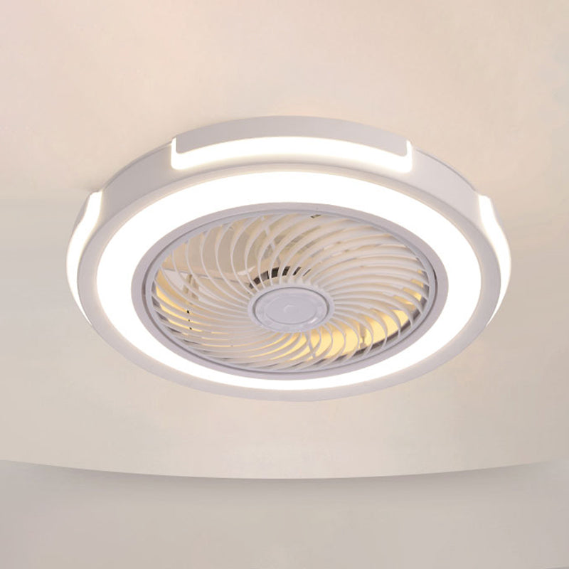Acrylcirgular LED -Lüfter Flush Mount in moderner kreativer Stil Schmiedeeisen Deckenventilatoren für Schlafzimmer