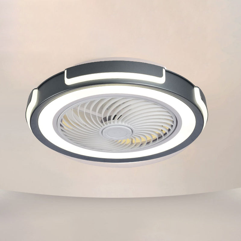 Acrylcirgular LED -Lüfter Flush Mount in moderner kreativer Stil Schmiedeeisen Deckenventilatoren für Schlafzimmer