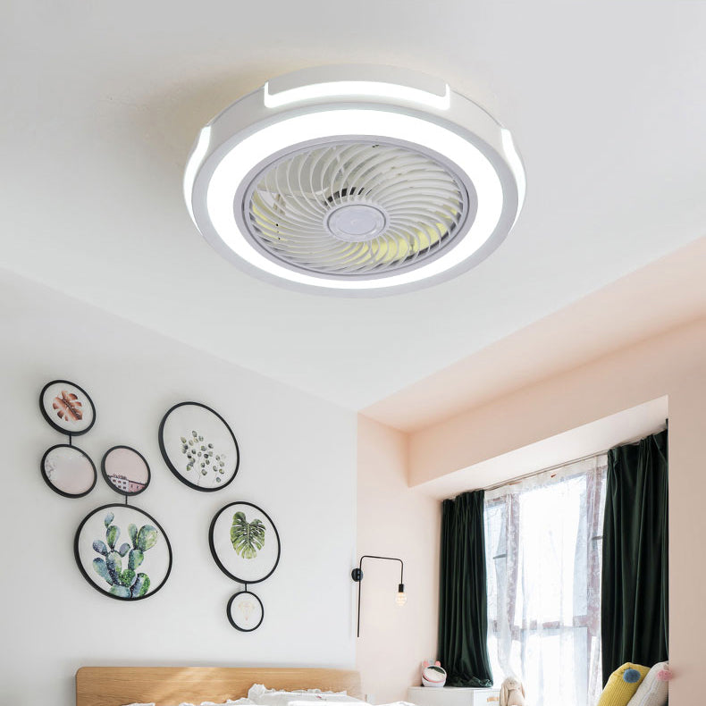 Acrylcirgular LED -Lüfter Flush Mount in moderner kreativer Stil Schmiedeeisen Deckenventilatoren für Schlafzimmer