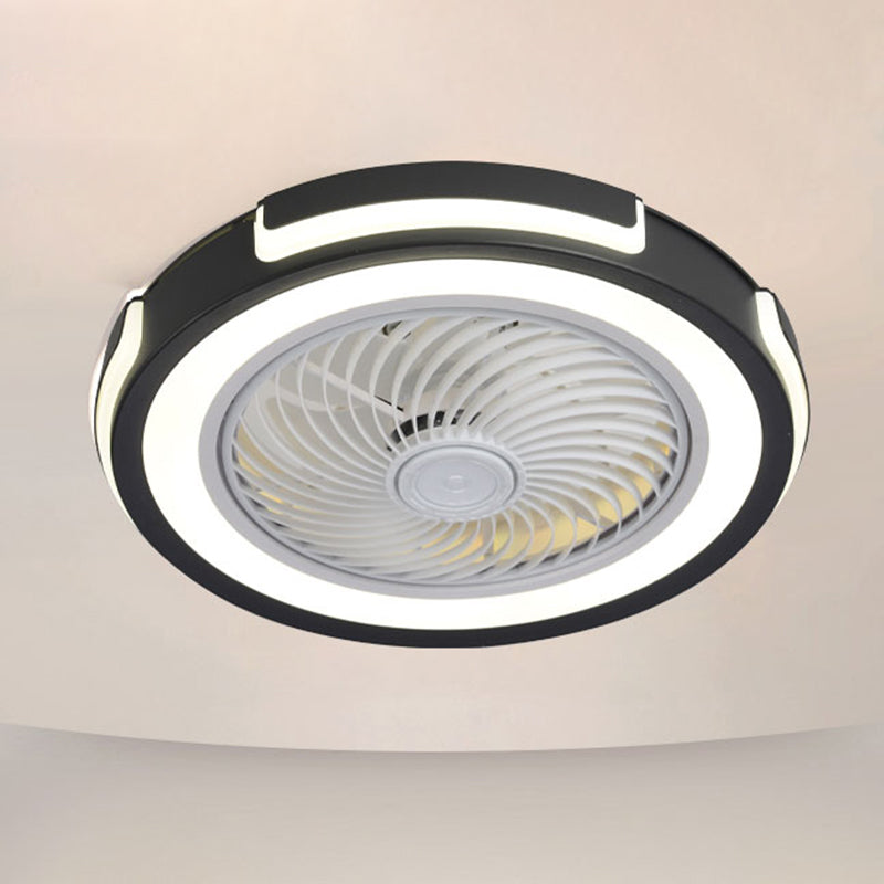 Acrylcirgular LED -Lüfter Flush Mount in moderner kreativer Stil Schmiedeeisen Deckenventilatoren für Schlafzimmer