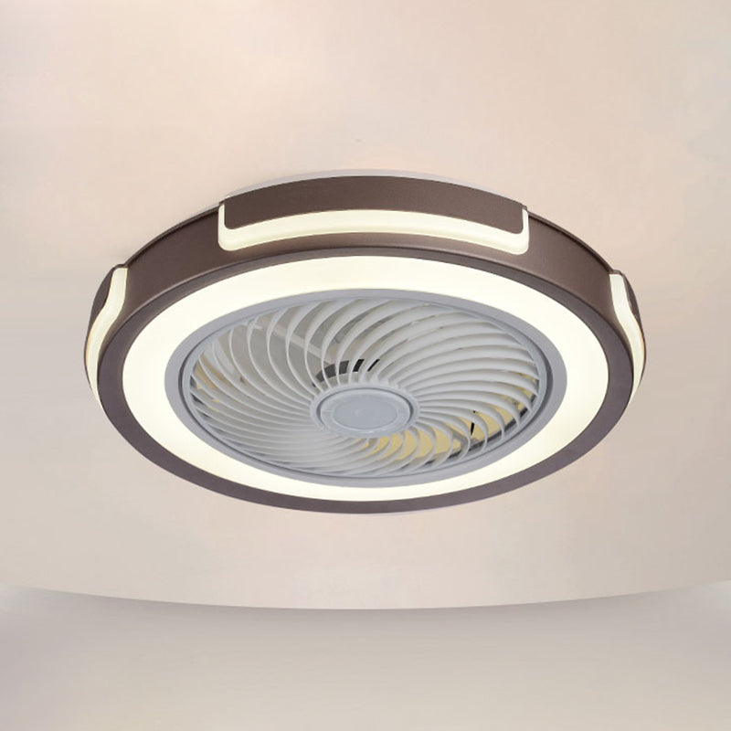 Acrylcirgular LED -Lüfter Flush Mount in moderner kreativer Stil Schmiedeeisen Deckenventilatoren für Schlafzimmer