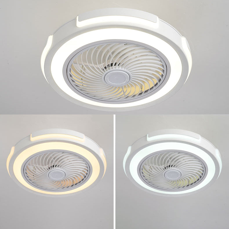 Acrylcirgular LED -Lüfter Flush Mount in moderner kreativer Stil Schmiedeeisen Deckenventilatoren für Schlafzimmer