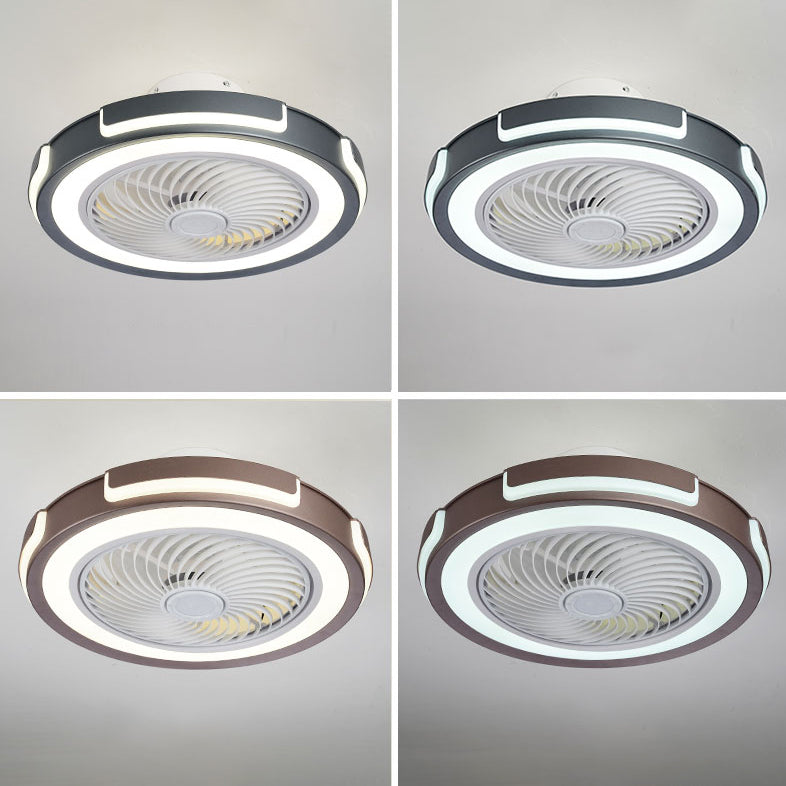Acrylcirgular LED -Lüfter Flush Mount in moderner kreativer Stil Schmiedeeisen Deckenventilatoren für Schlafzimmer