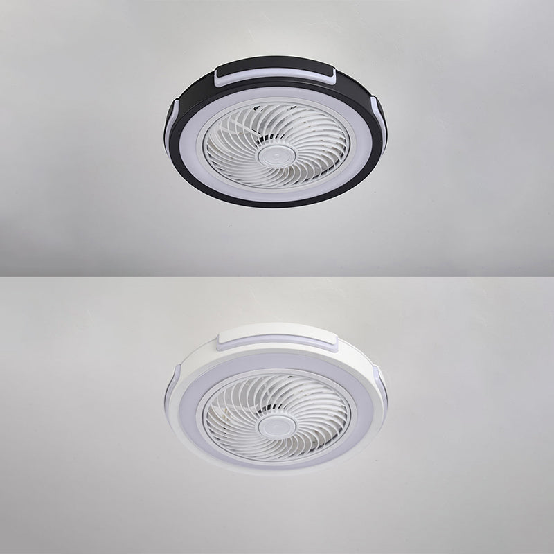 Acrylcirgular LED -Lüfter Flush Mount in moderner kreativer Stil Schmiedeeisen Deckenventilatoren für Schlafzimmer